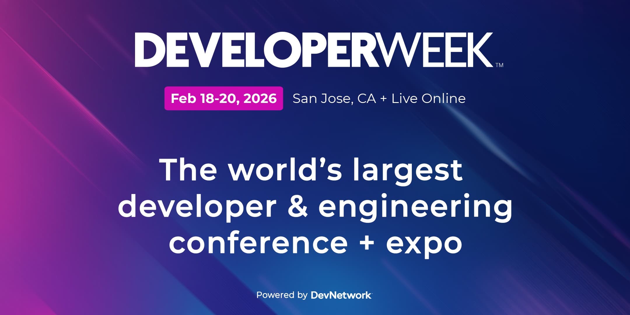 DeveloperWeek - Conference & Expo (February 18–20, 2026)